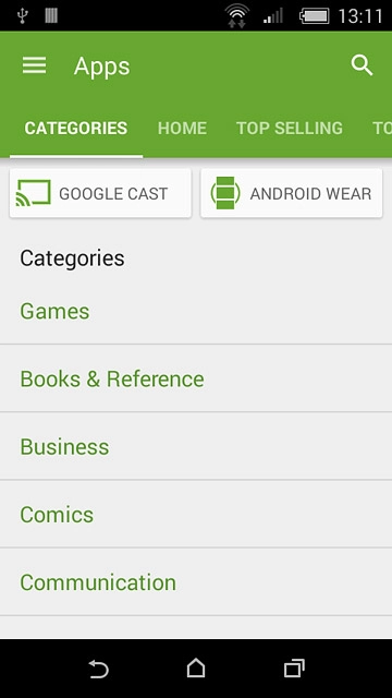 Press CATEGORIES.Go to the required category.