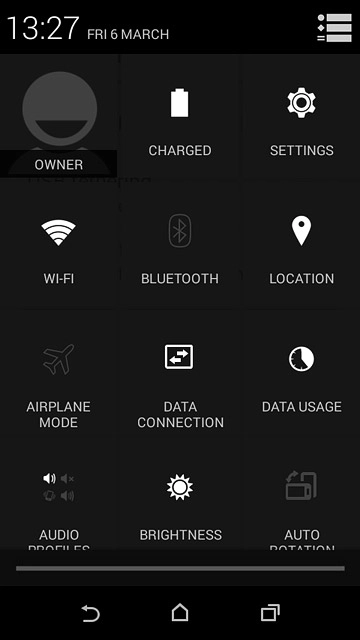 Slide two fingers down the display starting from the top edge of your phone.Press and hold WI-FI.