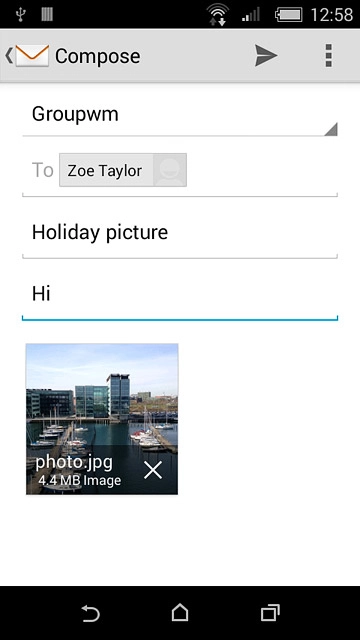 Press the send icon when you've finished your email message.