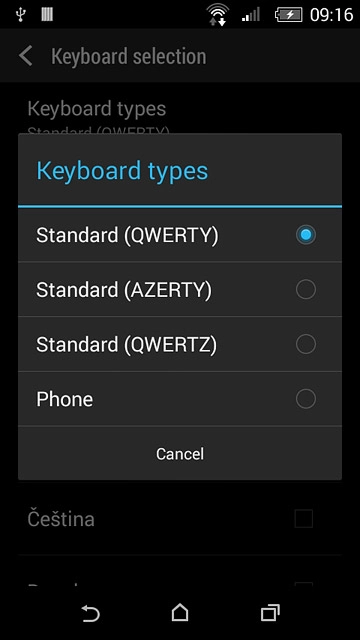 Press Standard (QWERTY).