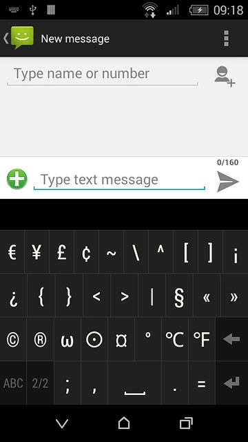 Press ABC to return to text input.