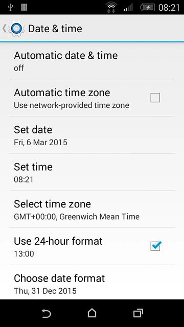 Press the home icon to return to the home screen.
