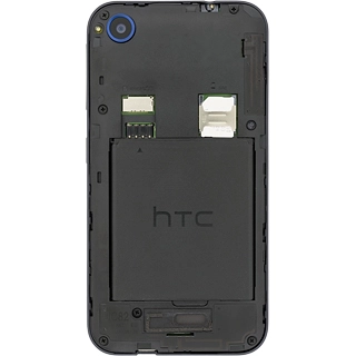 Place the battery in your phone, top first, matching the battery contacts with the phone contacts and press the battery into place.