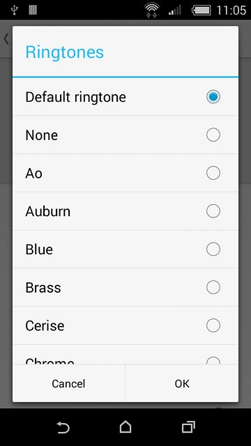 Once you've found a ring tone you like, press OK.