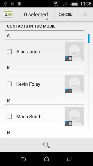 Press the required contacts.