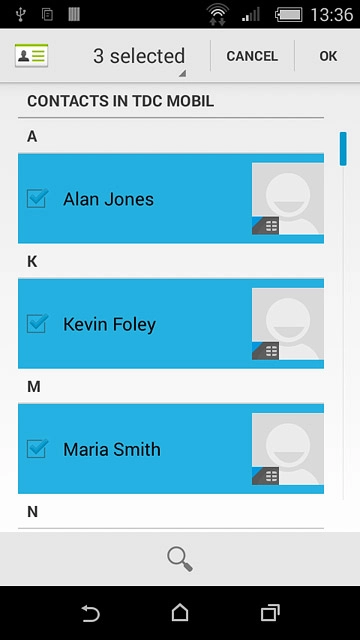 Press OK.After a moment the contacts are copied.