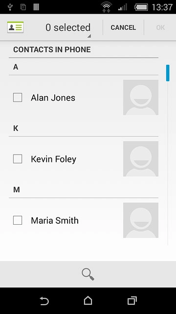 Press the required contacts.