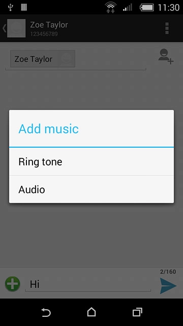 Press Audio.Go to the required audio file.