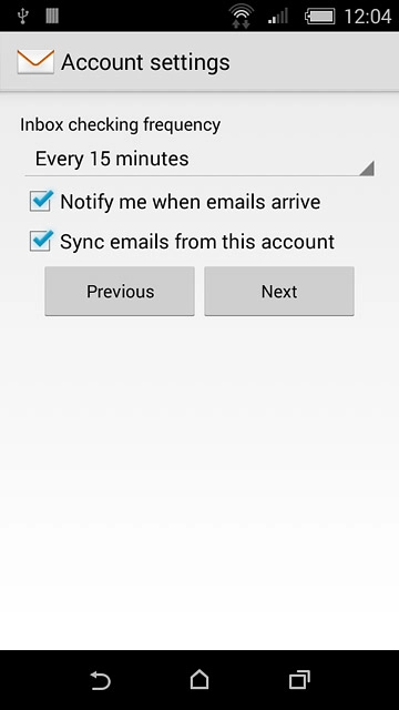 Press Notify me when emails arrive to turn the function on or off.