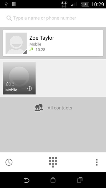 Press the call log icon.