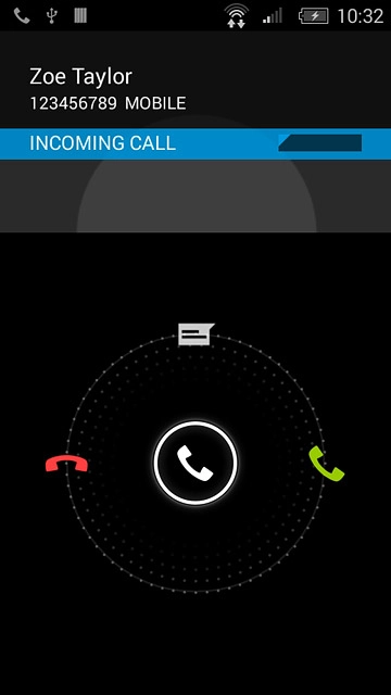 Press and drag the call icon right.
