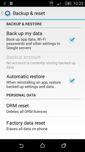 Press Factory data reset.
