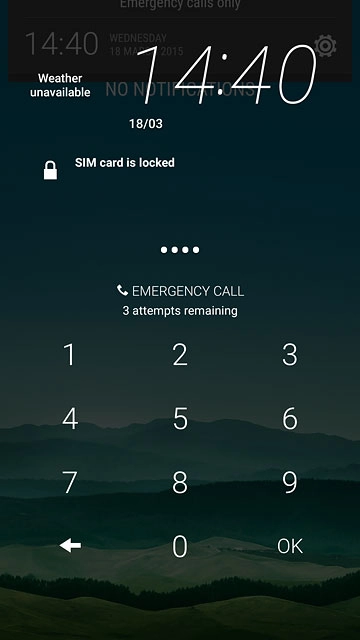 Key in your PIN and press OK.If your phone rejects the SIM:Contact your distributor or service provider where you bought your phone.