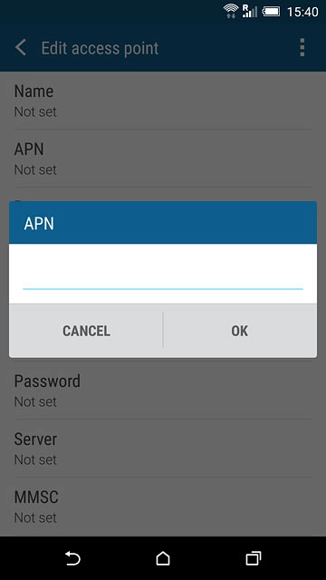 Key in live.vodafone.com and press OK.