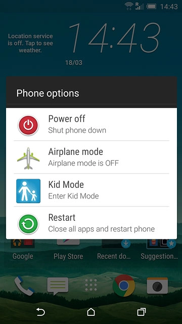 Press Airplane mode to turn the function on or off.