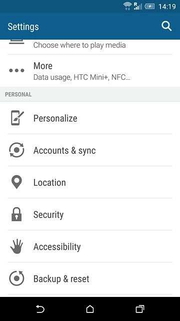 Press Backup & reset.