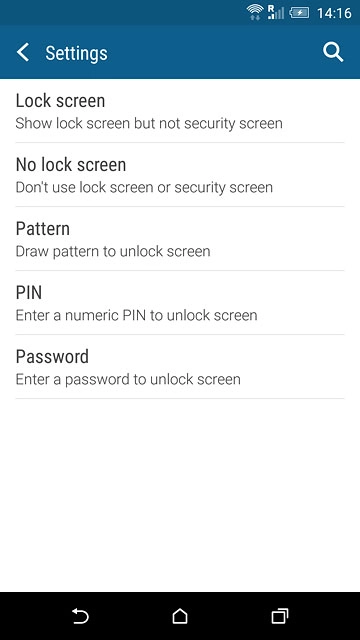 Press No lock screen.