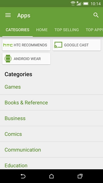 Press CATEGORIES.Go to the required category.