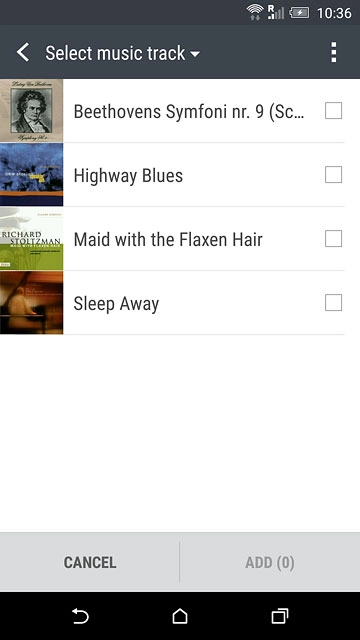 Press the required audio files to select them.
