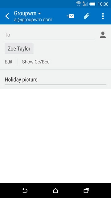Press the text input field and write the required text.
