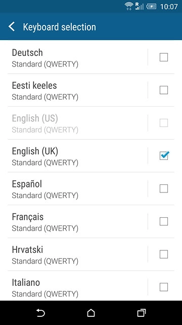 Press the required language until the language is added.