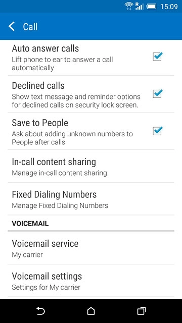 Press Voicemail settings.