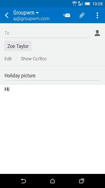 Press the attachment icon.