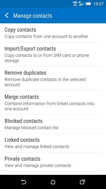 Press Import/Export contacts.