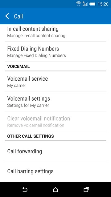 Press Call barring settings.