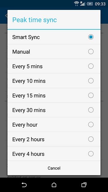 Press Smart Sync, Manual or the required interval.