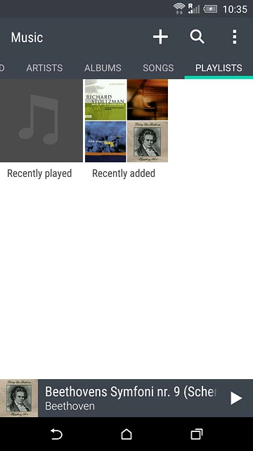 Press the create playlist icon.Key in a name for the playlist.