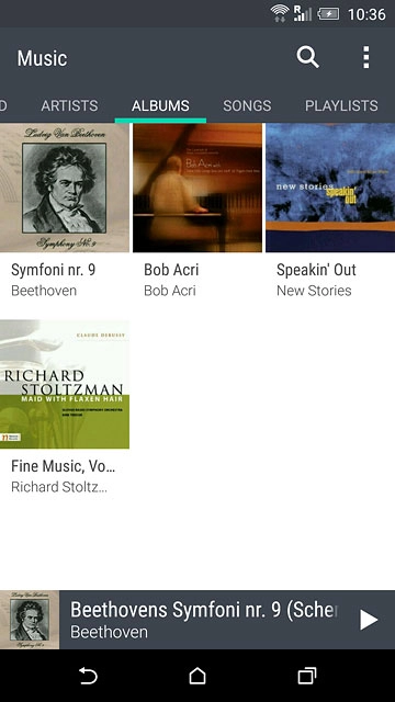 Press the required category.Go to the required audio file or playlist.