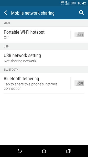 Press USB network setting.