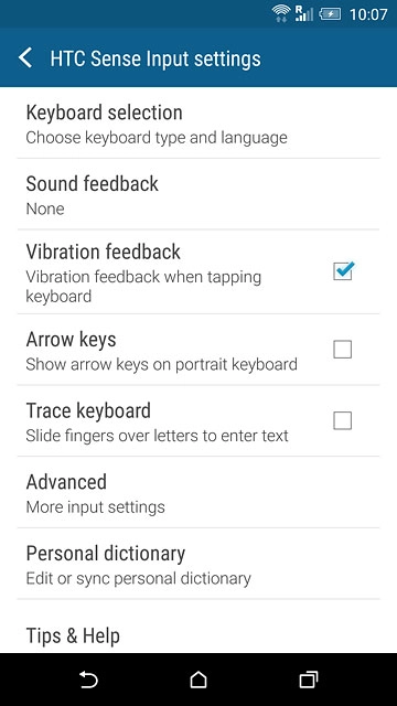 Press Keyboard selection.