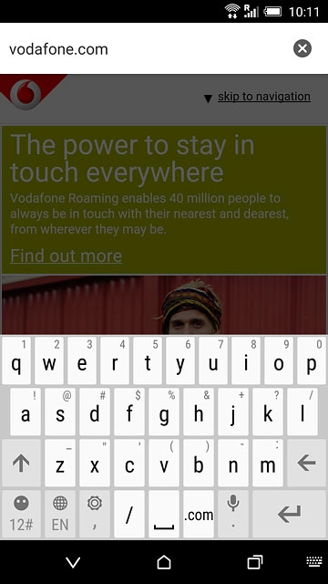 Key in the address of the required web page and press enter.