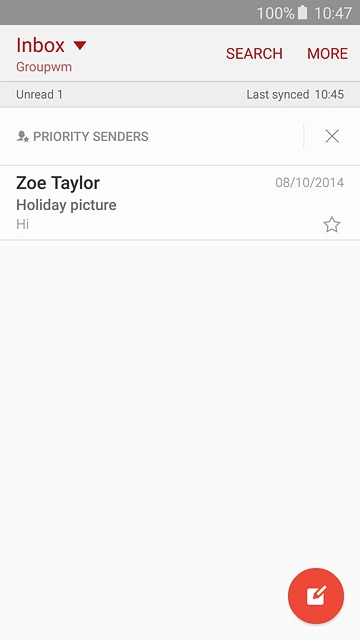 Press the new email message icon.