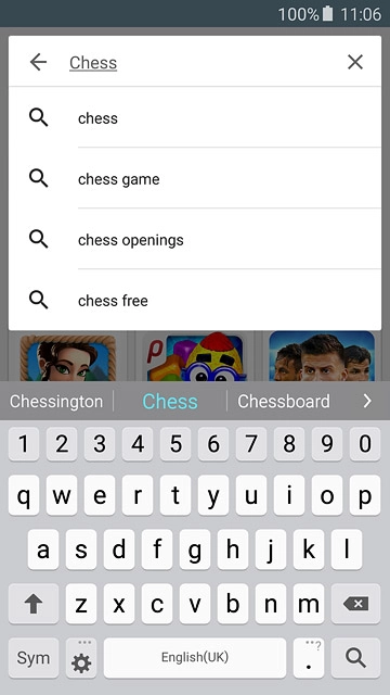 Key in the name of the required app and press the search icon.