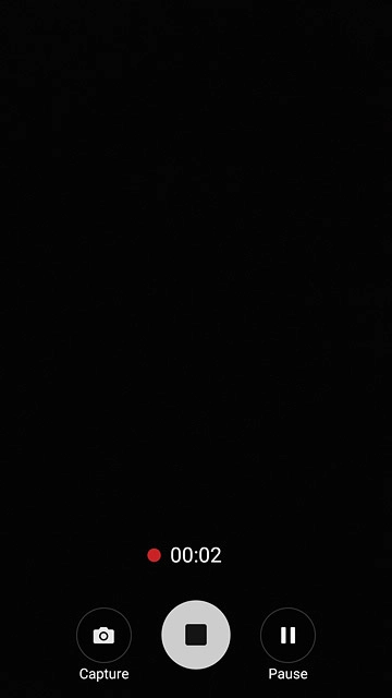 Press the stop icon to stop recording.The video clip is automatically saved.