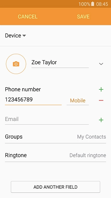 Press Email and key in the required email address.