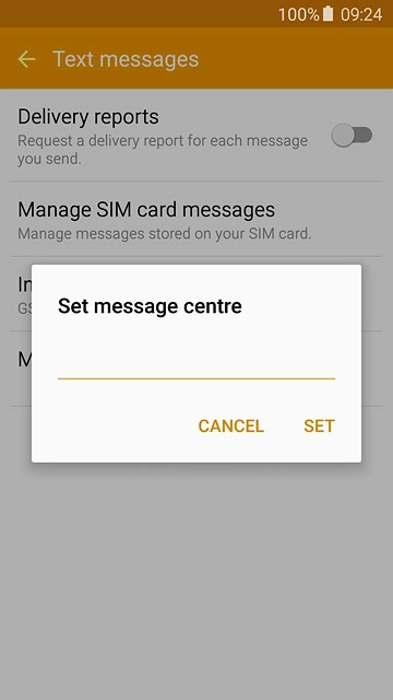 Key in +61415011501 and press SET.