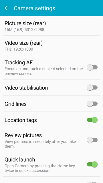 Press Video size (rear).