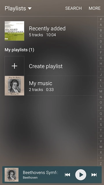 Press the drop down list at the top of the display.