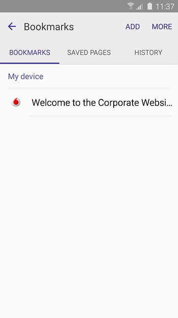 Press the required bookmark.