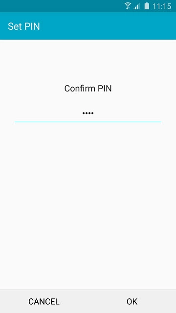 Key in the phone lock code again and press OK.