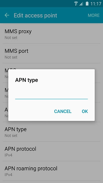 Key in default and press OK.