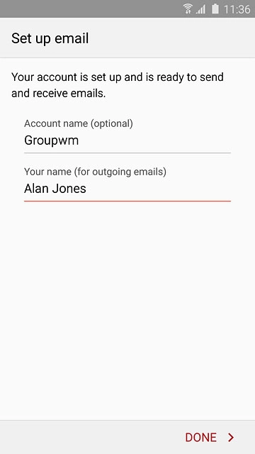 Press DONE.Wait while your phone retrieves new email messages.