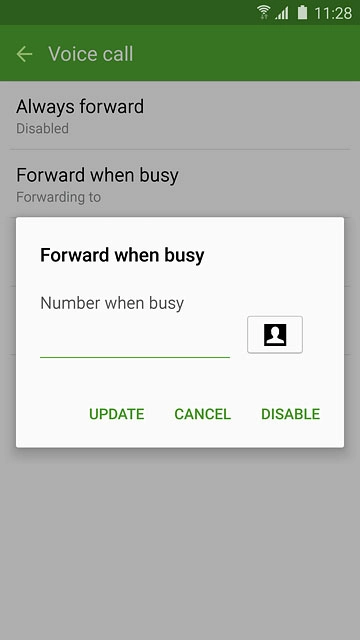 Press DISABLE.Repeat until all diverts have been cancelled.