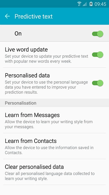 Press the indicator next to 