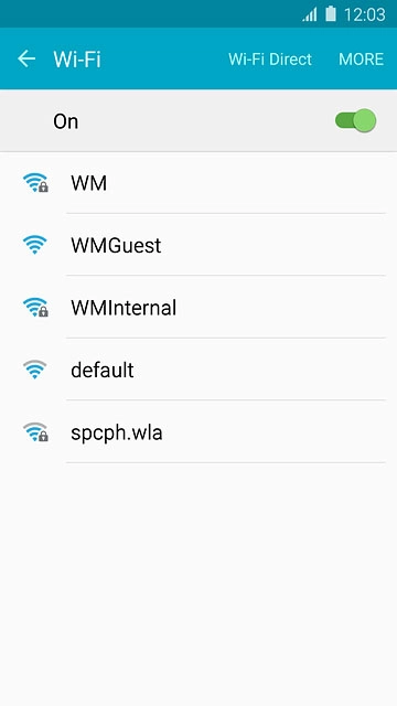 A list of Wi-Fi networks within range is displayed.Press the required Wi-Fi network.