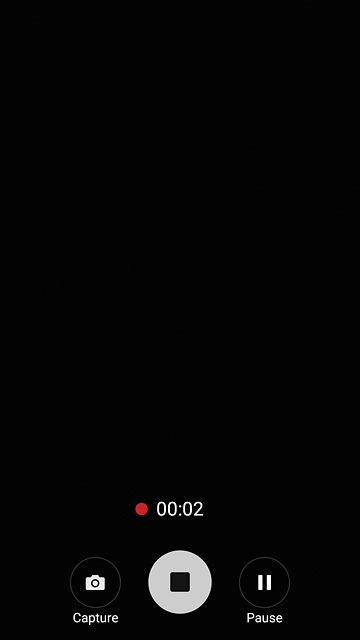 Press the stop icon to stop recording.The video clip is automatically saved.